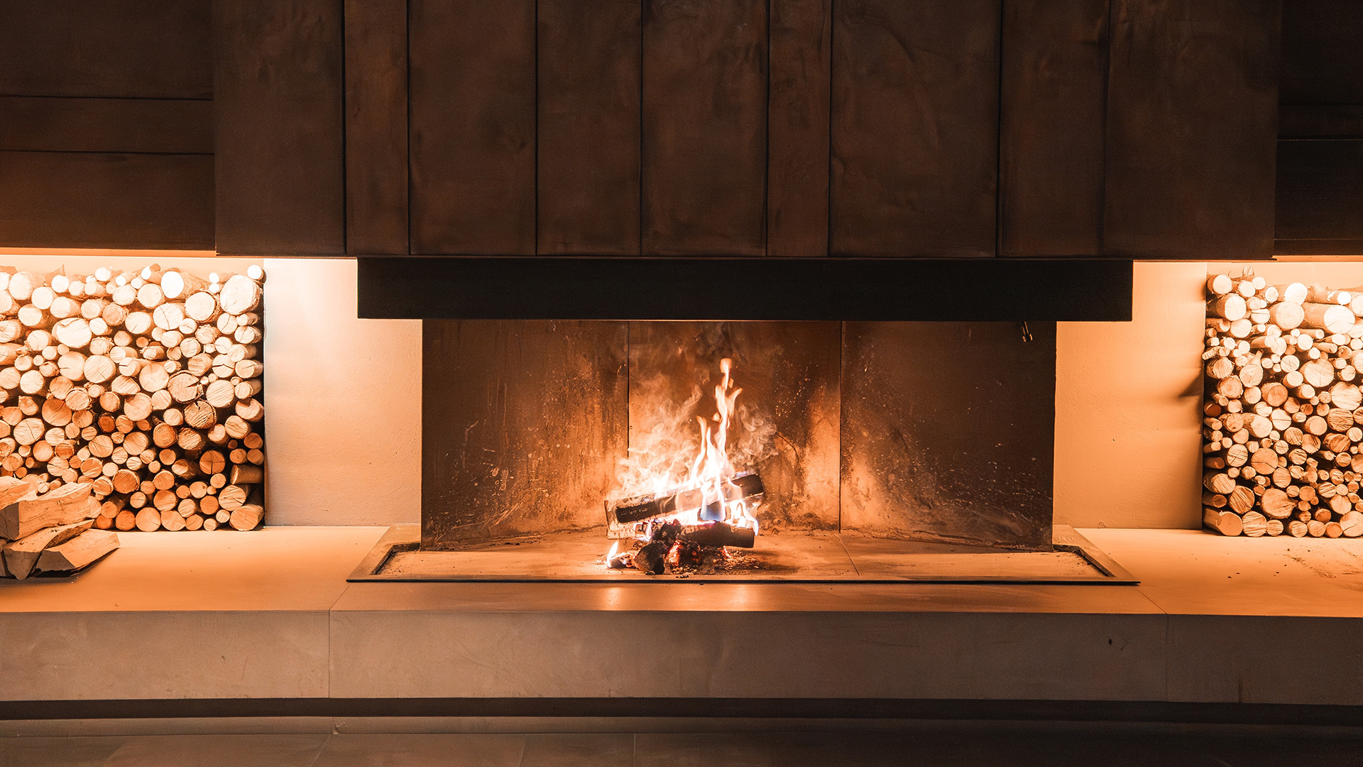 Offener Kamin Feuer Chalet