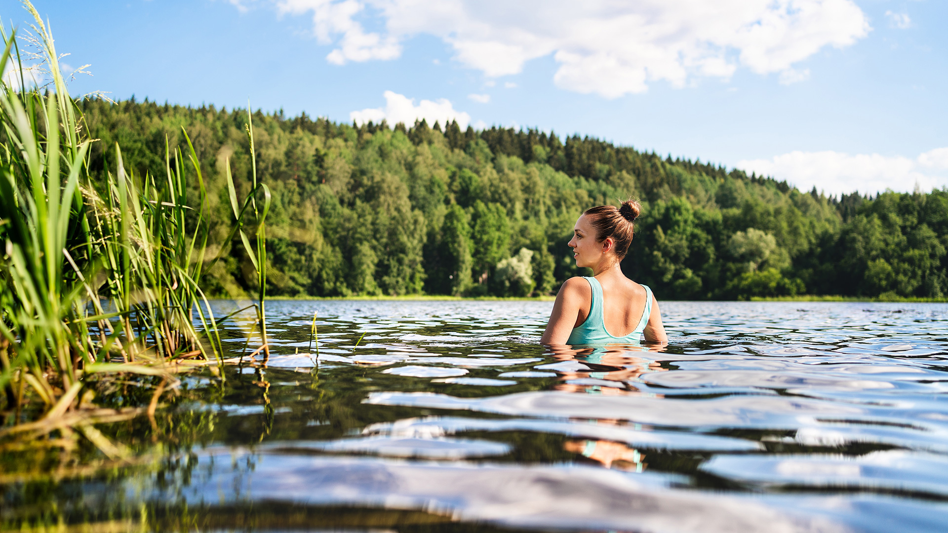 Urlaub am See Frau Schilf
